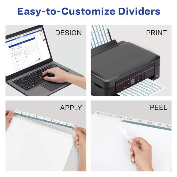 Avery Print & Apply Dividers White 5 Sets (11429) | Avery.com